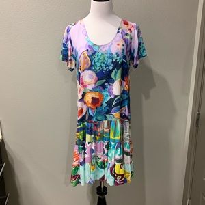 Colorful Short Sleeve Sun Dress